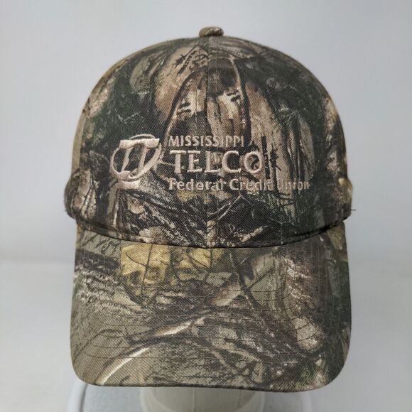 Mississippi Telco Federal Credit Union Strapback Hat Camouflage OSFM Vitronic - Picture 2 of 8